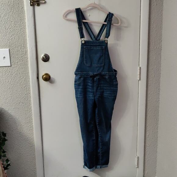 Girls Justice Bib Overalls Size 18 Girls Soft Stretchy Pull On Tie Front - Picture 1 of 11